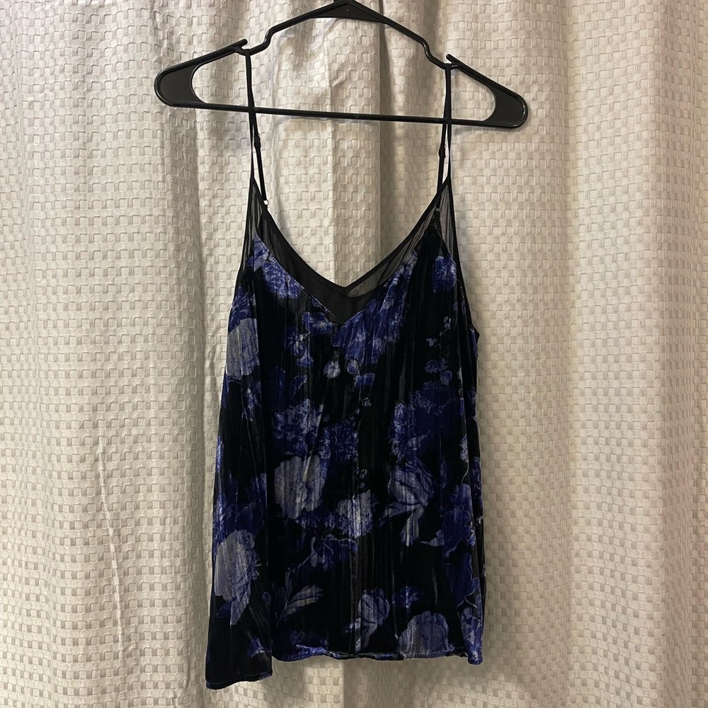 NWT Lucky Brand Floral Velvet Tank Top